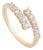 14k Yellow Gold Open Diamond Open Bypass Modern Ring Size 5 For Sale
