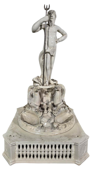 Late 19th Century Italian Ceramic Statue The Triumph of Neptune, 1880s