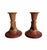 A lovely matched pair of vintage Roseville Pottery candlesticks in the classic Apple Blossom pattern, shape 352-4½. Each...