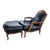 Vintage Chateau Dax French Provincial Leather Chair & Ottoman For Sale