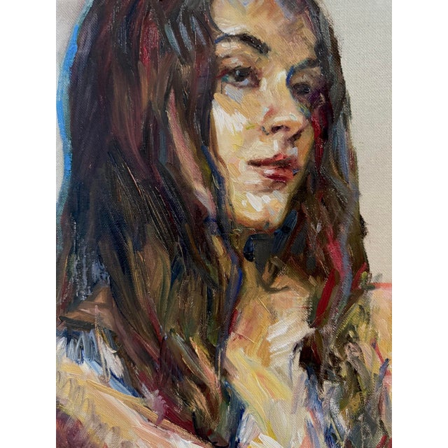 Figurative Artist Liubou Sas “Flowers for the Prima” Original Modern Art For Sale - Image 3 of 4