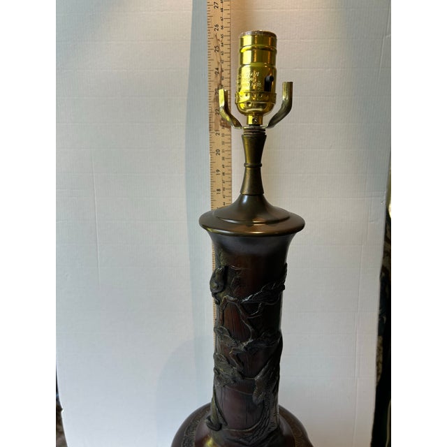 Late 19th Century Japanese Meiji Bronze Vase Lamp For Sale - Image 4 of 11