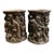 Pair of Antique Chinese Hand-Carved Wooden Brush Pots For Sale