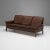 Mid-20th Century leather sofa in the manner of Hans Olsen. Solid rosewood arms and legs with a beech frame. Original well-...