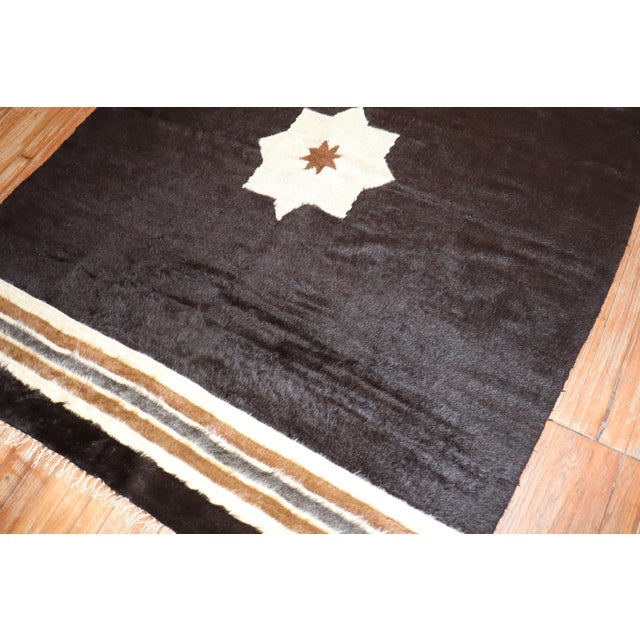Mid-Century Modern Vintage Zabihi Collection Mohair Turkish Rug - 5' x 6'5" For Sale - Image 3 of 6