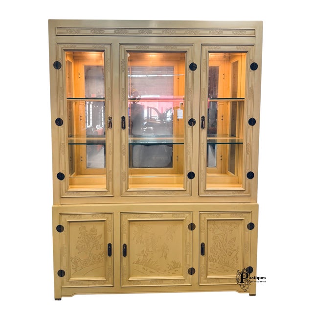 Vintage Chinoiserie Style China / Display Cabinet from the Iconic Shibui Collection by Bernhardt featuring High Quality...