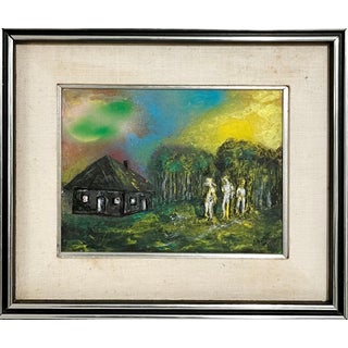 J. James Akston, 1970's Mod Surrealist Day Glo Fluorescent Acrylic Painting J. James Akston, 1975 For Sale