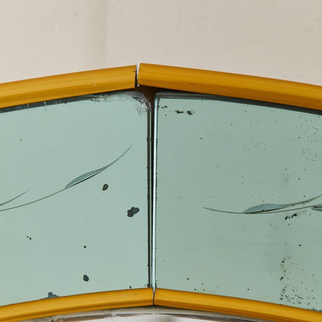 1960s Italian Brass + Etched Glass Round Wall Mirror Attributed to Cristal Arte, 1960s For Sale - Image 5 of 10