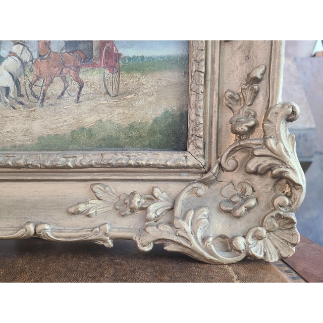 Small Antique 19th Century English Oil Painting Equestrian Sporting Scene For Sale - Image 10 of 12