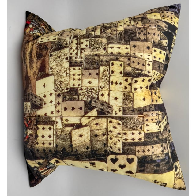 Modern Cole & Son Fornasetti "House of Cards" Silk Down Throw Pillow, 20 Inches For Sale - Image 3 of 14
