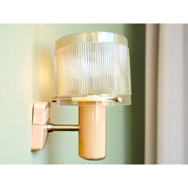 Mid-Century Modern Portuguese Pink Acrylic Wall Sconce For Sale - Image 13 of 13