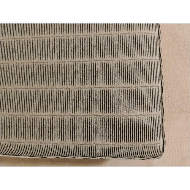 Baxter Coffee Table Ottoman w brass wheels. Professionally reupholstered in designer fabric Suffield Plaza October 2021....