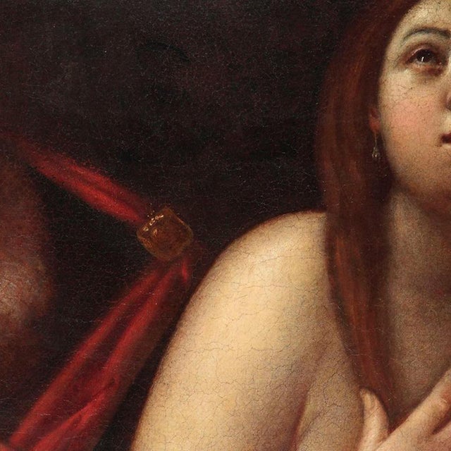 Giacomo Cavedone, Susanna and the Elders, Oil on Canvas, 16th-17th Century, Framed For Sale - Image 5 of 12