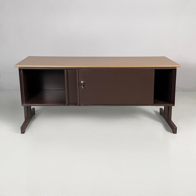Italian Brown Metal Synthesis 45 Sideboard attributed to Ettore Sottsass for Olivetti, 1970s For Sale - Image 3 of 18