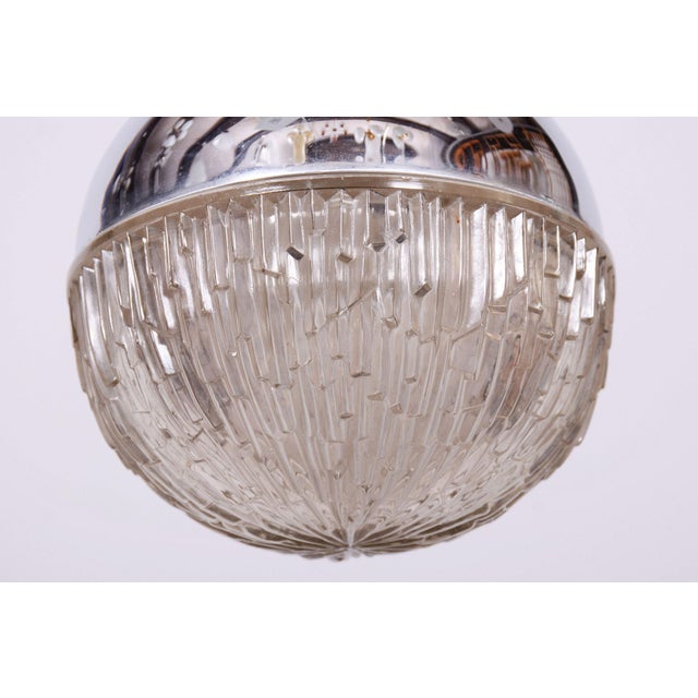 Mid-Century Chandelier in Chrome, Steel and Glass, Rewired, Italy, 1960s For Sale - Image 4 of 9