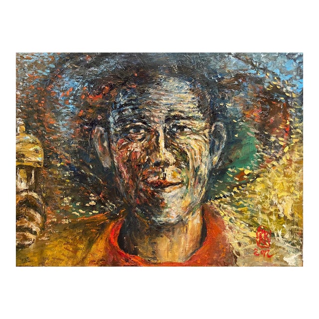 'Father' Oil on Canvas Painting by Duan | Chairish