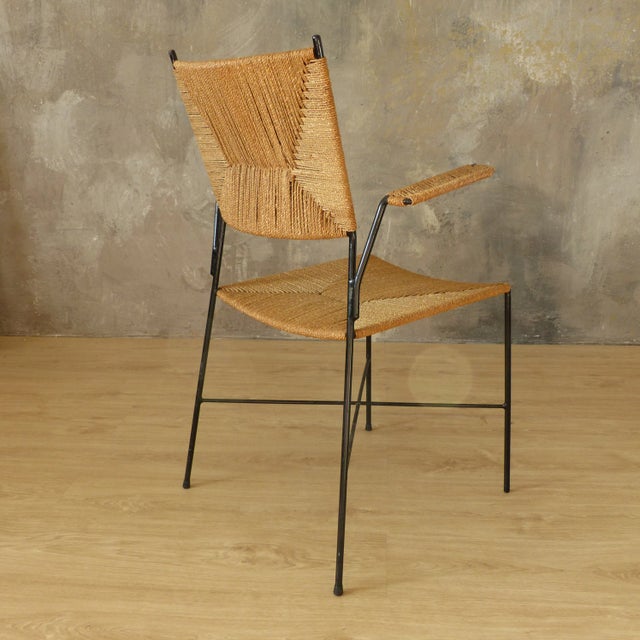 Rattan Side Chair from Eisen and Drahtwerke Erlau, 1950s, in Very Good conditions. Designed 1950 to 1959