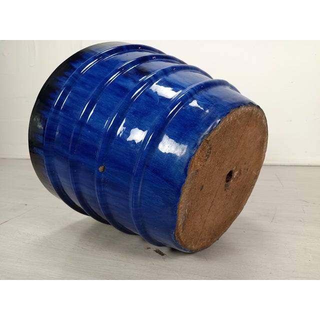 Azure Blue Ceramic Pot Cover, 1950s For Sale - Image 6 of 10