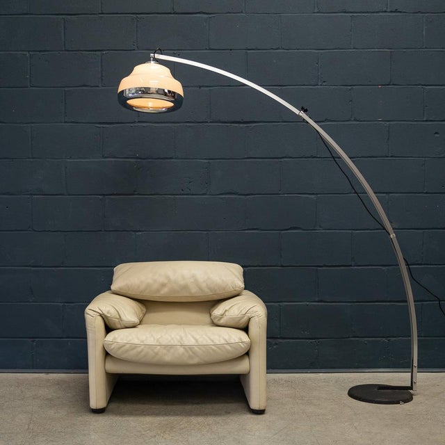Vintage Italian Extendable Arc Floor Lamp, 1970 For Sale - Image 9 of 11