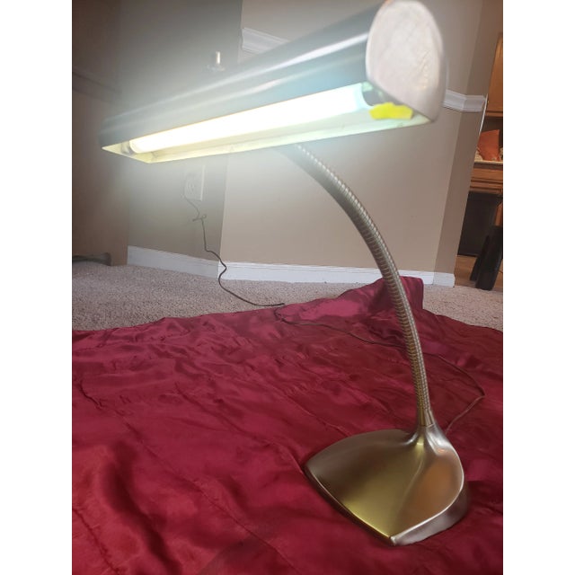Laurel Lamp Company Midcentury Laurel Lamp Co Brass Gooseneck Desk Lamp For Sale - Image 4 of 12