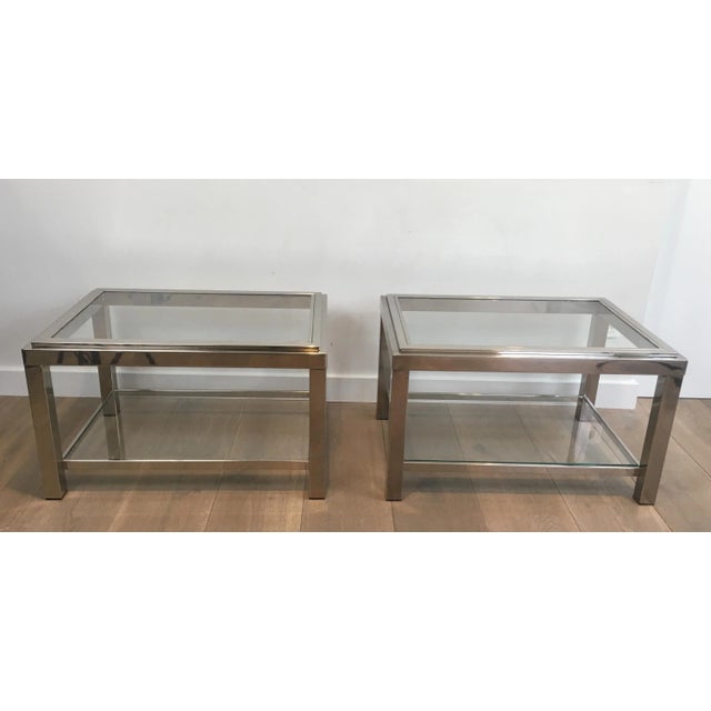 1970s Chrome Side Tables - A Pair For Sale - Image 5 of 12