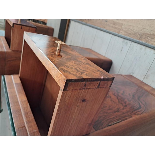 Art Deco Bedside Cabinets in Walnut, 1930, Set of 2 For Sale - Image 16 of 18