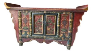 Antique Asian Hand Carving Tibetan Buffet Sideboard Table