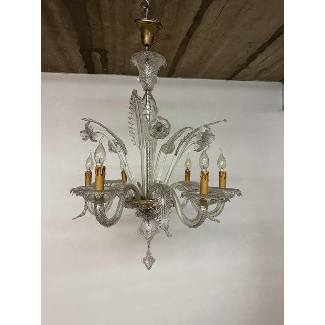 1940s Large Venetian Murano Art Glass Barrochi Chandelier from Barovier & Toso, 1940s For Sale - Image 5 of 13