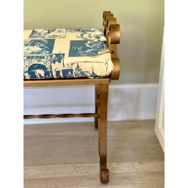 Mid 20th Century Vintage French Provincial Style Bench For Sale - Image 12 of 12