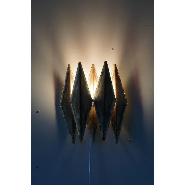 Brutalist Wall Light in Brass by Svend Aage Holm Sørensen, 1960s For Sale - Image 6 of 9