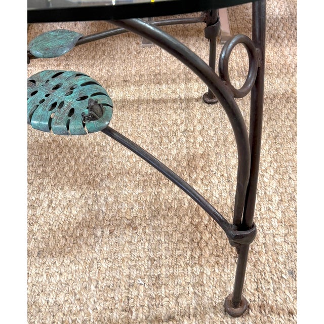 Late 20th Century Emilia Castillo Verdigris Bronze Frog & Lily Pad Motif Table For Sale - Image 5 of 18