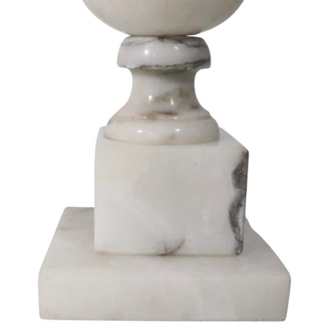 Mid 20th Century Italian Carved Marble Table Lamps - a Pair For Sale - Image 4 of 14