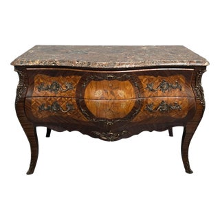 Large French Marquetry Commode For Sale