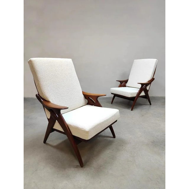 Dutch design all the way! Special set of lounge chairs/arm chairs from the 1960s, produced in the De Ster furniture...