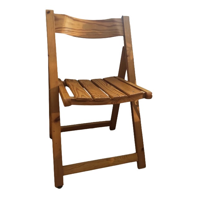 Mid-Century Scandinavian Pine Folding Chairs, 1970, Set of 2 For Sale