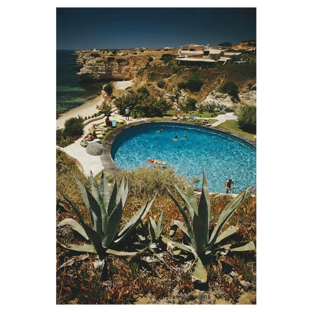 Slim Aarons, Algarve Hotel Pool, Estate Stamped Photographic Print, 1970 / 2020s For Sale