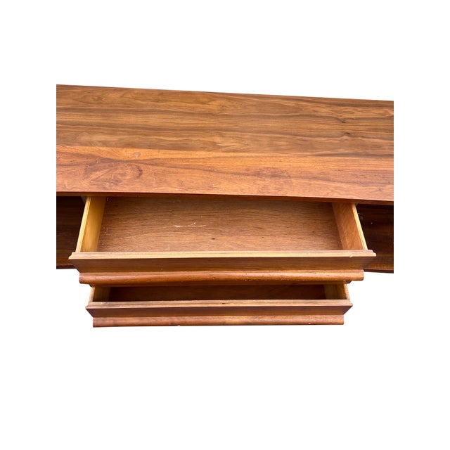 Mid Century Modern Vintage Low Credenza Cabinet Concave Style For Sale In New York - Image 6 of 11