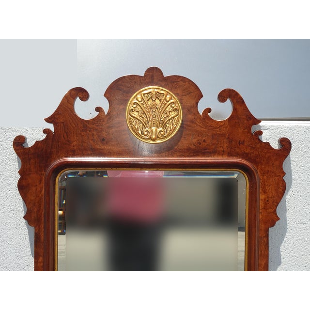 1970s 54" Tall Vintage Henredon French Chippendale Brown Gold Gilt Wall Mantle Mirror For Sale - Image 5 of 12