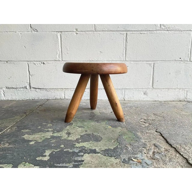 Brown 1950's Vintage ‘Berger’ Low Stool, Attributed to Charlotte Perriand For Sale - Image 8 of 15