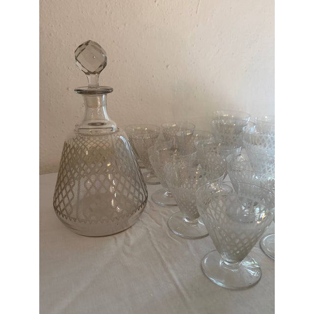 Vintage Baccarat Glassware Set and Decanter, 1930s, Set of 20 For Sale - Image 3 of 12