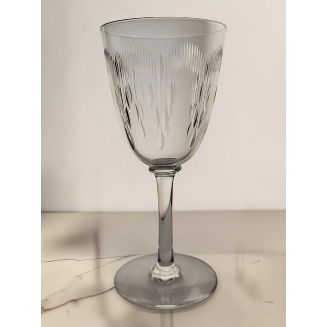 1920s Crystal Water Glasses with Molière Pattern from Baccarat, 1920s, Set of 6 For Sale - Image 5 of 7