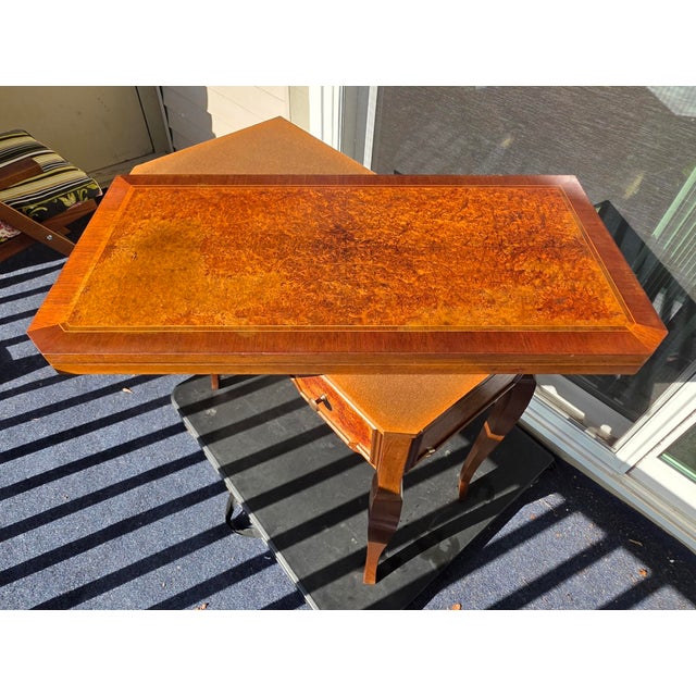 1950s Exquisite Custom, Gilded and Carved Italian Import, McM, Sorento Marquetry/Region, Games Table For Sale In Detroit - Image 6 of 6