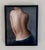 This oil on panel painting captures the delicate form of a woman's back, emphasizing the graceful contours of her spine...