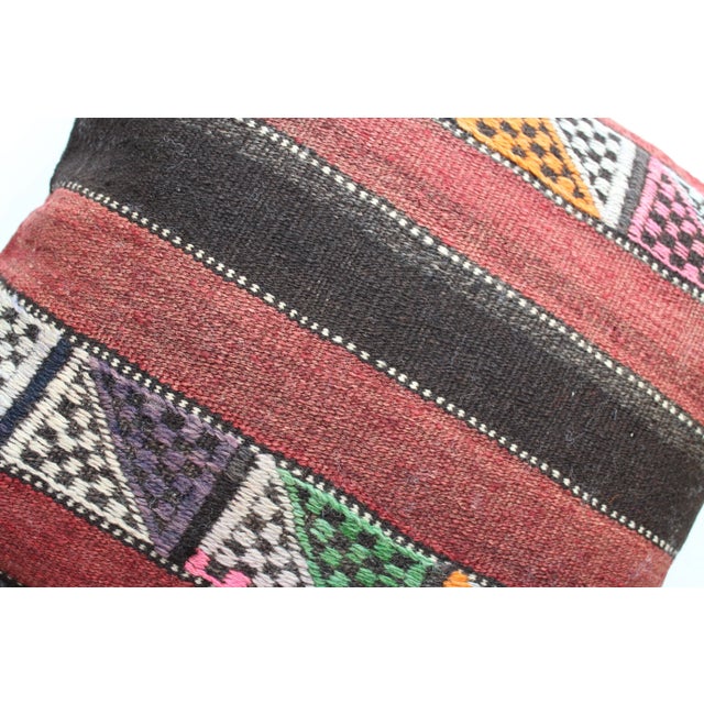 1960s Turkish Kilim Decorative Pillow Cover - 16"x16.5" For Sale - Image 5 of 11