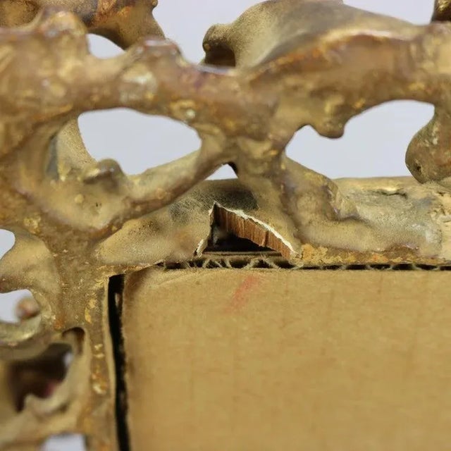 Gold Antique Italian Enamel on Copper Portrait of Classical Woman in Giltwood Frame For Sale - Image 8 of 13