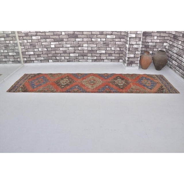 1960s Oushak Anatolian Kurdish Runner For Sale - Image 4 of 10
