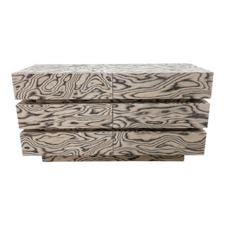 Vintage 80s Postmodern Dresser Ettore Sottsass Veneer | Memphis Style Retro Furniture For Sale