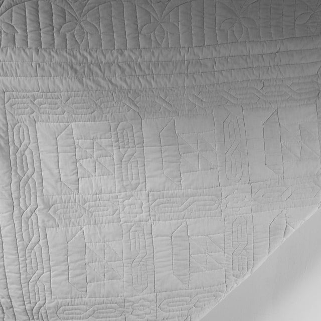 Large Antique American Hand Stitched Quilt, Sailboat Block Pattern, Early 20th Centry For Sale - Image 11 of 12