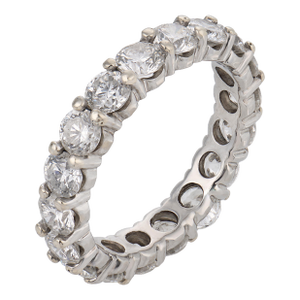 Vintage 3.35 Carat Diamond Platinum Eternity Band, Size 10