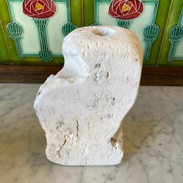 1970s Rustic White Stone Candle Holder For Sale In Atlanta - Image 6 of 6